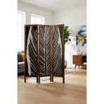 Artavessa Premium Ahşap Çerçeveli 3 Kanatlı Kanvas Paravan - Modern Desenli Seperatör - 138X170 cm - Çok Renkli