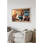 Artavessa Tek Parça Ahşap Çerçeve Görünümlü Aslan Baskılı MDF 20x30 cm Tablo - Model 13, 20 x 30