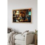 Artavessa Tek Parça Ahşap Çerçeve Görünümlü Aslan Baskılı MDF 48x33 cm Tablo - Model 20, 33 x 48
