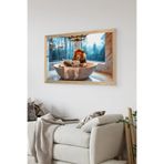 Artavessa Tek Parça Ahşap Çerçeve Görünümlü Aslan Baskılı MDF 48x33 cm Tablo - Model 21, 33 x 48