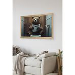Artavessa Tek Parça Ahşap Çerçeve Görünümlü Ayı Baskılı MDF 20x30 cm Tablo - Model 48, 20 x 30