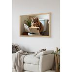 Artavessa Tek Parça Ahşap Çerçeve Görünümlü Kedi Baskılı MDF 20x30 cm Tablo - Model 2, 20 x 30