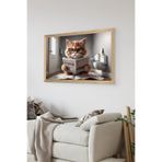 Artavessa Tek Parça Ahşap Çerçeve Görünümlü Kedi Baskılı MDF 20x30 cm Tablo - Model 52, 20 x 30