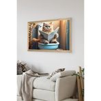 Artavessa Tek Parça Ahşap Çerçeve Görünümlü Kedi Baskılı MDF 48x33 cm Tablo - Model 10, 33 x 48