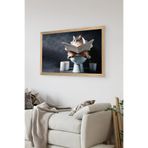 Artavessa Tek Parça Ahşap Çerçeve Görünümlü Kedi Baskılı MDF 48x33 cm Tablo - Model 26, 33 x 48