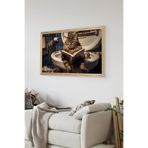 Artavessa Tek Parça Ahşap Çerçeve Görünümlü Kedi Baskılı MDF 48x33 cm Tablo - Model 28, 33 x 48
