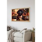 Artavessa Tek Parça Ahşap Çerçeve Görünümlü Köpek Baskılı MDF 48x33 cm Tablo - Model 1, 33 x 48