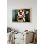 Artavessa Tek Parça Ahşap Çerçeve Görünümlü Köpek Baskılı MDF 48x33 cm Tablo - Model 18, 33 x 48
