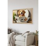 Artavessa Tek Parça Ahşap Çerçeve Görünümlü Köpek Baskılı MDF 48x33 cm Tablo - Model 8, 33 x 48