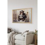 Artavessa Tek Parça Ahşap Çerçeve Görünümlü Maymun Baskılı MDF 48x33 cm Tablo - Model 42, 33 x 48
