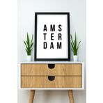 Artavessa Tek Parça Çerçeve Görünümlü Yazılı Mdf Tablo "Amsterdam"