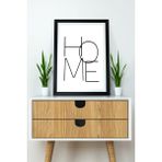 Artavessa Tek Parça Çerçeve Görünümlü Yazılı Mdf Tablo "home" - 20 x 30 - Beyaz - Siyah