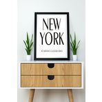 Artavessa Tek Parça Çerçeve Görünümlü Yazılı Mdf Tablo "New York"