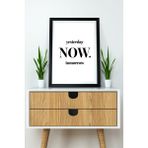 Artavessa Tek Parça Çerçeve Görünümlü Yazılı Mdf Tablo "yesterday Now Tomorrow" - 33 x 48 - Beyaz - Siyah