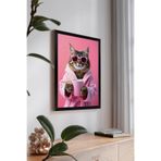 Artavessa Tek Parça Siyah Çerçeve Görünümlü Kedi Baskılı MDF 20x30 cm Tablo - Model 17, 20 x 30