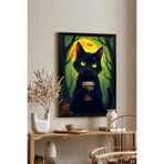 Artavessa Tek Parça Siyah Çerçeve Görünümlü Kedi Baskılı MDF 20x30 cm Tablo - Model 22, 20 x 30