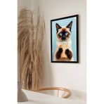 Artavessa Tek Parça Siyah Çerçeve Görünümlü Kedi Baskılı MDF 20x30 cm Tablo - Model 30, 20 x 30