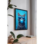 Artavessa Tek Parça Siyah Çerçeve Görünümlü Kedi Baskılı MDF 20x30 cm Tablo - Model 31, 20 x 30