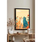 Artavessa Tek Parça Siyah Çerçeve Görünümlü Kedi Baskılı MDF 20x30 cm Tablo - Model 5, 20 x 30