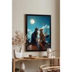 Artavessa Tek Parça Siyah Çerçeve Görünümlü Kedi Baskılı MDF 48x33 cm Tablo - Model 1, 33 x 48