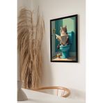 Artavessa Tek Parça Siyah Çerçeve Görünümlü Kedi Baskılı MDF 48x33 cm Tablo - Model 13, 33 x 48