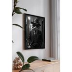 Artavessa Tek Parça Siyah Çerçeve Görünümlü Kedi Baskılı MDF 48x33 cm Tablo - Model 14, 33 x 48