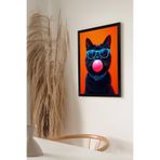 Artavessa Tek Parça Siyah Çerçeve Görünümlü Kedi Baskılı MDF 48x33 cm Tablo - Model 19, 33 x 48