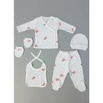 Artci Collection 5'li Hastane Çıkışı Seti - Kurdele - Kırmızı - Yenidoğan