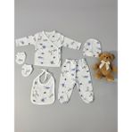 Artci Collection 5'li Hastane Çıkışı Seti - Zebra/fil - Mavi - Yenidoğan