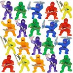 ArtCreativityTM Mini Ninja Figürleri, 48'li Paket, Çeşitli Renkler Plastik Aksiyon Figürleri Oyun Seti, Çeşitli Pozlarda Küçük Ninja Savaşçıları, Havalı Cupcake Topper, Goodie Çanta Dolguları ve
