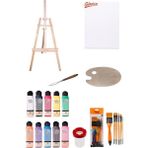 Artdeco 140 ml Akrilik Boya 50x70 Tuval Ahşap Palet Şövale Seti