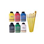 Artdeco Akrilik Boya 500 Ml 6'li Set + Fanart No:3 Fırça Set