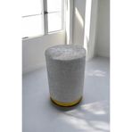 Arte Cotone Gri Kadife Kumaş Dekoratif Silindir Koltuk Puf 32 X 43 (sandıksız)