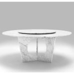 Arte Marble Carrara Yemek Masası 100 Çap - Beyaz