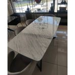 Arte Marble Carrara Yemek Masası 200x100 - Beyaz
