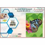 Artebella ANTB0011 Kelebek 35x50 cm Numaralı Tuval Kompozit Boyama
