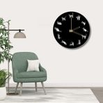Artello Decor Kedi Figürlü Dekoratif Metal Duvar Saati – 12 Farklı Kedi Hareketi – 50 cm – Siyah