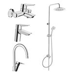 Artema 3C Duş Sistemi A45786 + Solid S Banyo+Lavabo+Eviye Batarya Seti