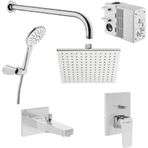 Artema A49280 Root Square Krom Gri Ankastre Duş Seti