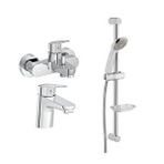 Artema Flow Round Lavabo Banyo Batarya Artema Solo C Sürgülü Krom El Duşu Seti