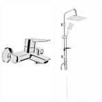 Artema Solid S A42444 Banyo Bataryası + Tema Carismo 53242 Tepe Duş Seti Krom