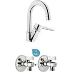 Artema Solid S Kuğu Lavabo Bataryası + 2'li Ara Musluk Set - 1 - Krom