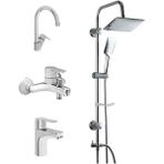 Artema Win S (Banyo+Lavabo+Eviye) Batarya Seti +Duxxa Trend Robot Duş Seti - std - Gümüş