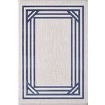 Artemis Halı Murano 09163D Krem Lacivert Çizgi Desenli Yün Halı KREM 160 x 230