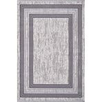 Artemis Halı Murano 09164B Gri Krem Çerçeveli Çizgili Yün Halı Gri - Krem 120 x 180