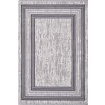 Artemis Halı Murano 09164B Gri Krem Çerçeveli Çizgili Yün Halı