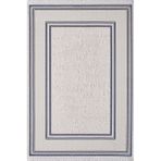 Artemis Halı Murano 09165E Bej Lacivert Çizgili Çerçeveli Yün Halı LACİVERT BEJ 120 x 180