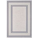 Artemis Halı Murano 09165E Bej Lacivert Çizgili Çerçeveli Yün Halı LACİVERT BEJ 80 x 150
