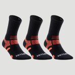 Artengo Tenis Çorabı - Uzun Konçlu - Unisex - 3 Çift - Siyah / Turuncu - RS560 - 35 - 38
