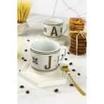 Arter Home Hermoni Monogram Porselen Harf Kupa - J Harfi